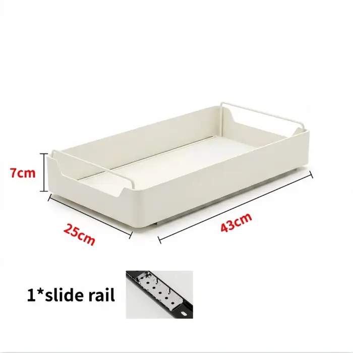Étagère de rangement de cuisine coulissante avec rails, type tiroir, organiseur d'épices, plateau, é