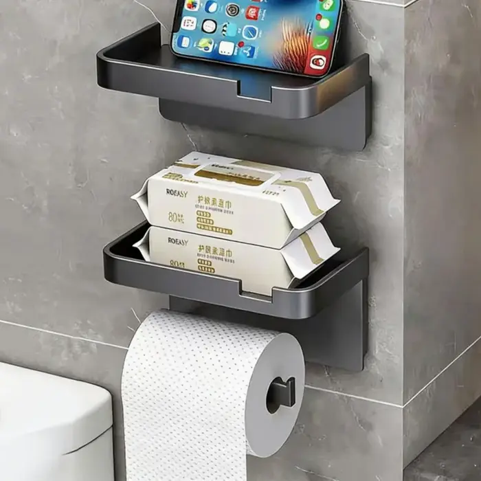 Support de papier toilette mural en plastique sans perçage