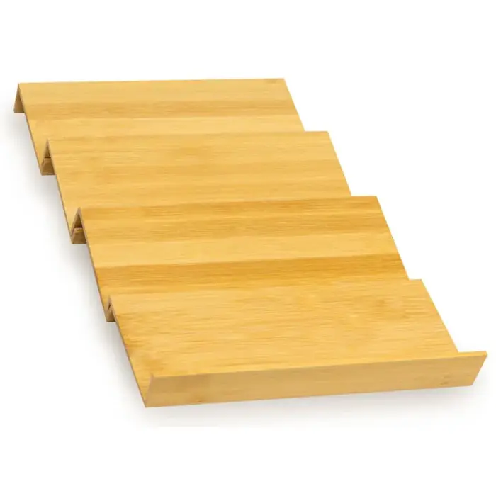 Organisateur de tiroir pour épices en bambou - Rangement réglable multi-niveaux pour comptoir de cuisine