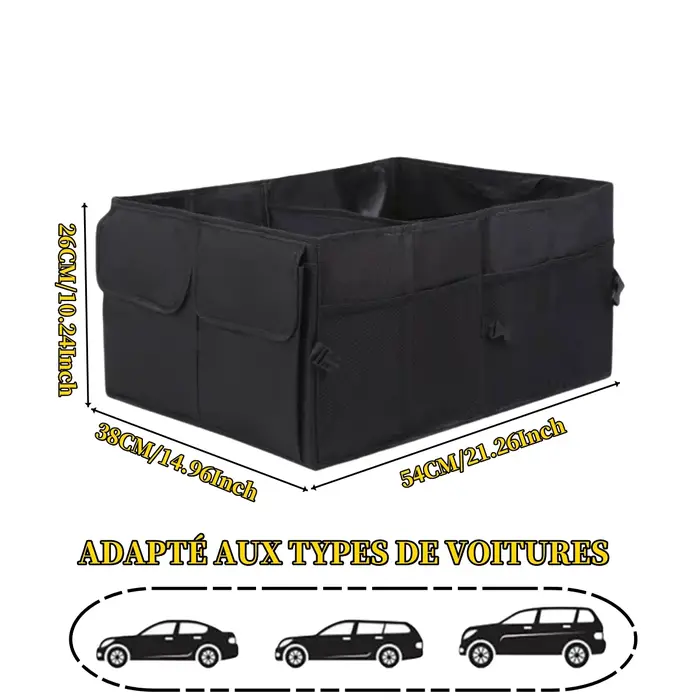 Boîte de rangement de voiture pliable de grande capacité
