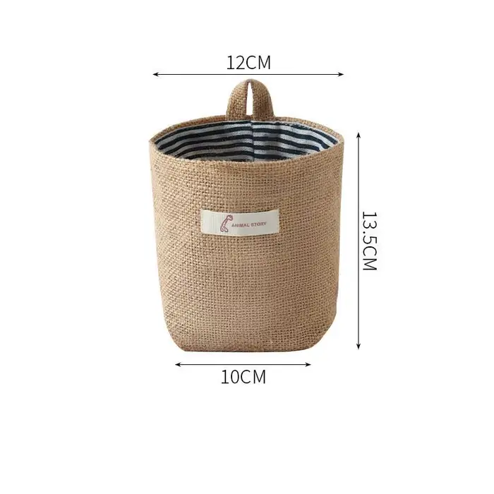 Panier de rangement pratique pour la maison, en coton et lin, à suspendre, multifonctionnel, pour la