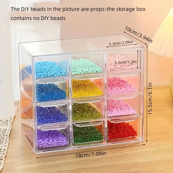 Boîte de rangement de perles faites à la main, Style tiroir, anti-poussière, boîte de rangement et d