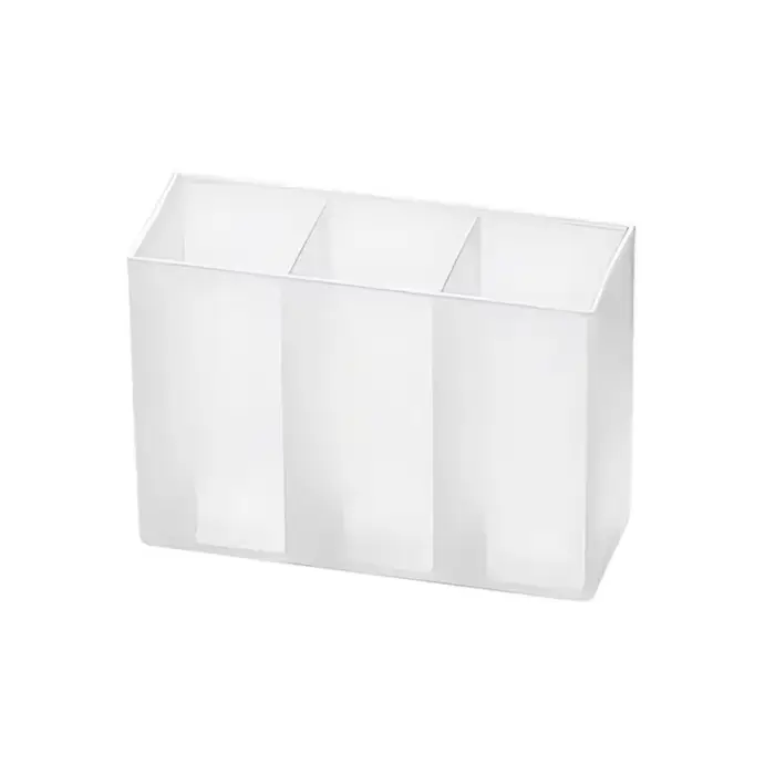 Mini boîte de rangement en plastique à 3 grilles, brosse de maquillage, rouge à lèvres, organisateur