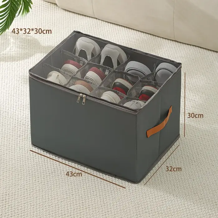 Organisateur de chaussures pliable avec couvercle - Boîte de rangement anti-poussière pour chaussure