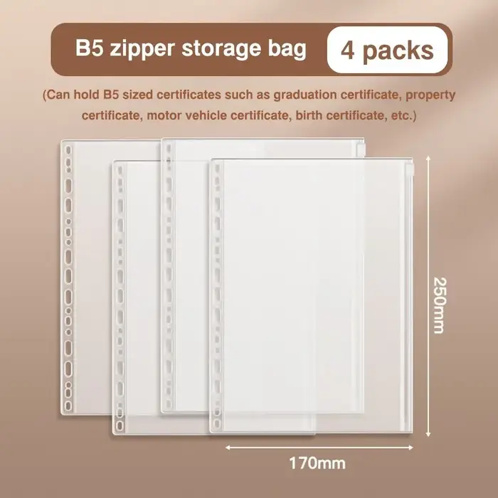 Livret de rangement pratique en PP, feuilles mobiles, anti-poussière, sac de rangement pour identifi