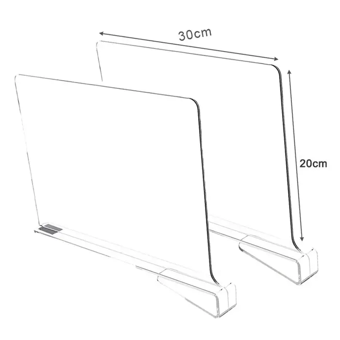 Étagère de placard transparente, 8/6/4/2 pièces, pour organisateur de garde-robe, séparateur de tiss