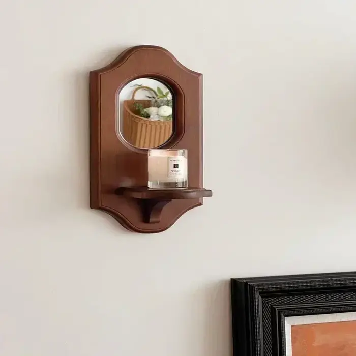 Miroir mural Vintage avec étagère