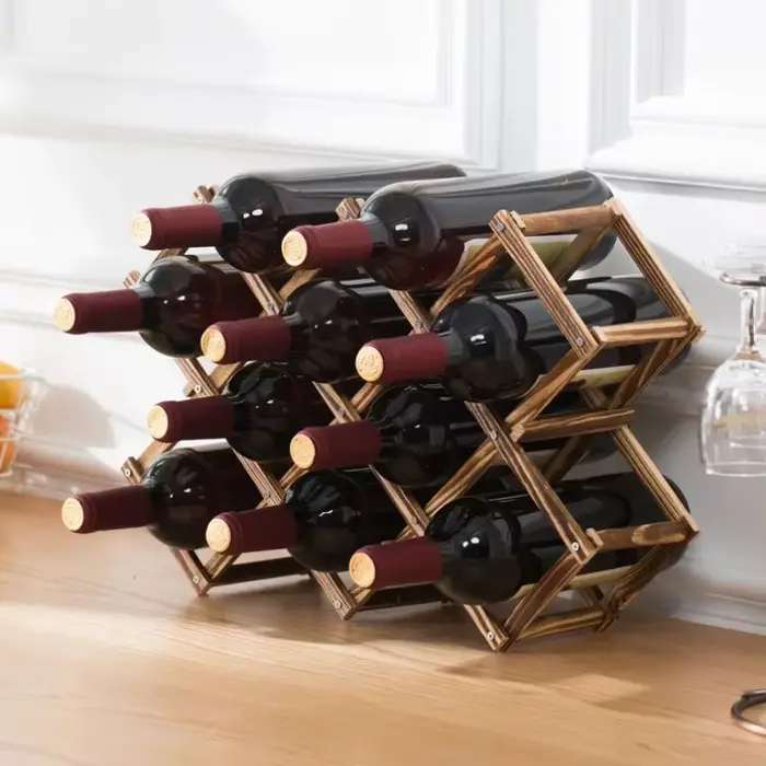 3/10 bouteilles casier à vin en bois porte-vin cuisine assemblé présentoir organisateur barre de rangement armoire à vin