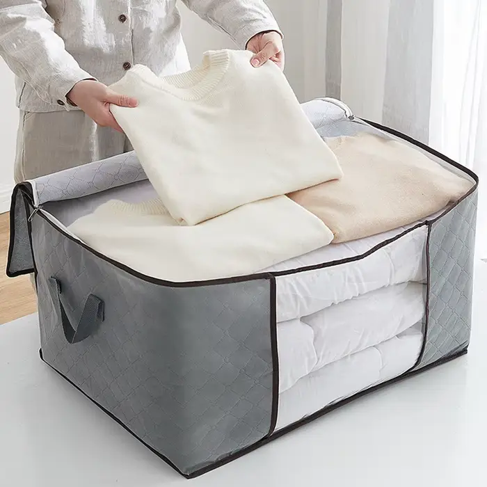 Sac de rangement pour couettes, sacs de tri de couverture, boîte de rangement pour garde-robe mobile