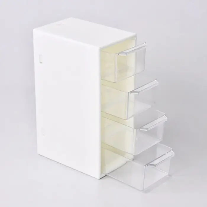 Boîte de rangement cosmétique de bureau blanche avec 4 unités MELUnits