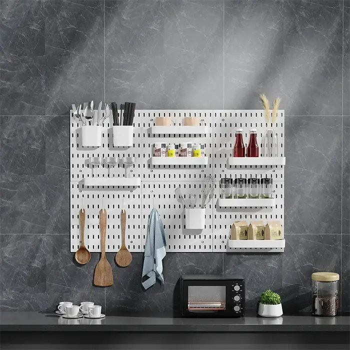 Étagère murale perforée, kit de panneaux perforés DIY, panneau à trous pour panneaux muraux, décoration intérieure, étagère suspendue décorative ▪
