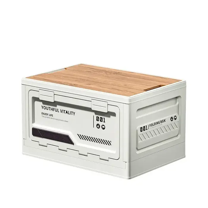 Boîte de rangement pliable 3 en 1 pour le camping, organiseur de coffre multifonctionnel avec planch