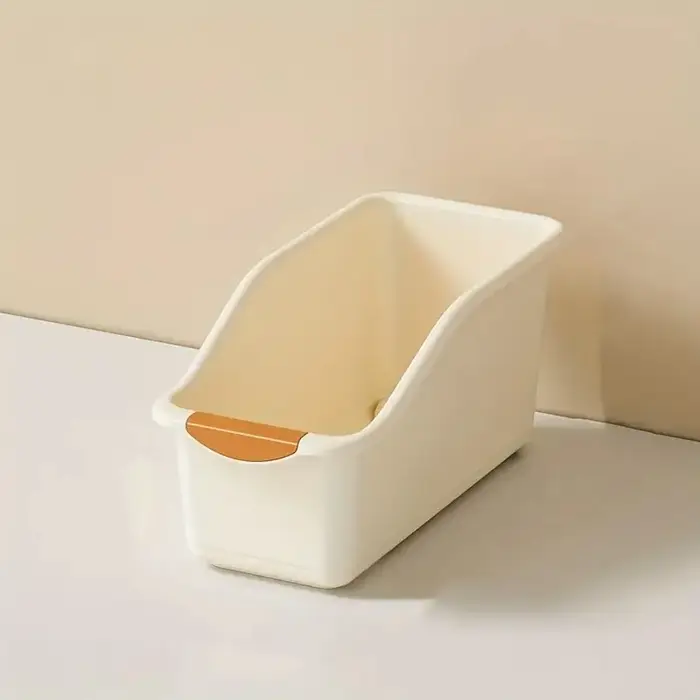 Ensemble de bacs de rangement en plastique incurvés-boîtes d'organisation polyvalentes pour fournitu
