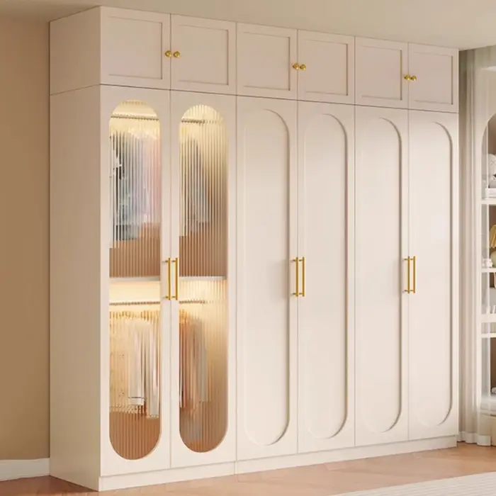 Organisateur De rangement armoire De luxe placard en bois massif armoire vitrine en verre Armario Armable De Ropa meubles chambre