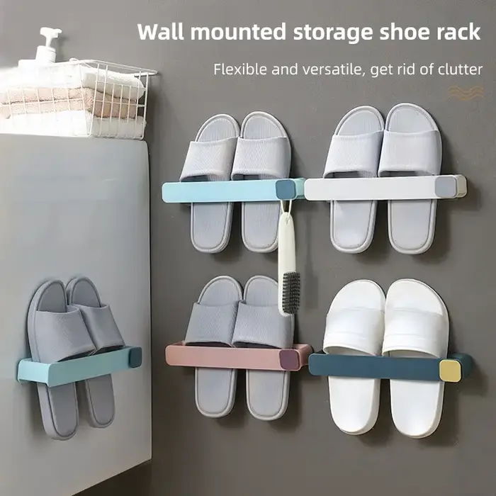 Étagère murale pour pantoufles de salle de bain