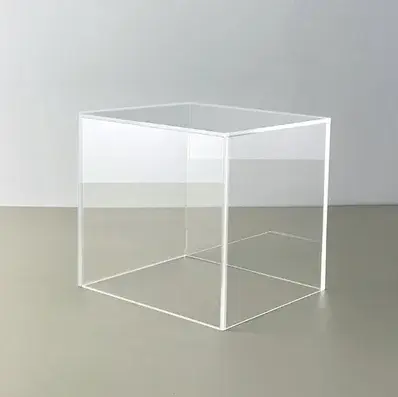 Boîte d'exposition en acrylique translucide coloré, Cube carré pour bureau/décoration de la maison, 