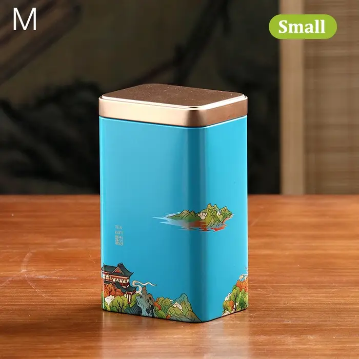 Petites boîtes de rangement d'épices en fer blanc, petit pot de café carré, conteneur de feuilles de