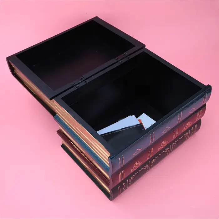 Boîte de rangement pour faux livres vintage