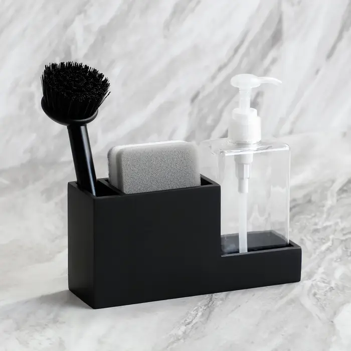 Porte-éponge pour évier de cuisine, organisateur d'éponge, torage avec porte-brosse, distributeur de