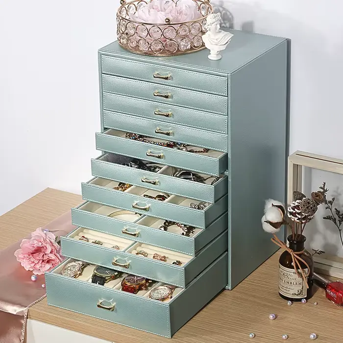 Grande boîte de rangement pour bijoux pour femmes