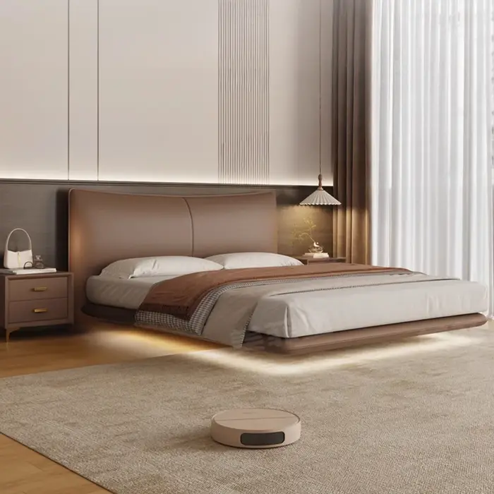 Lit de rangement pour adolescents, chambre à coucher, esthétique, moderne, Queen Size, salon, rembou