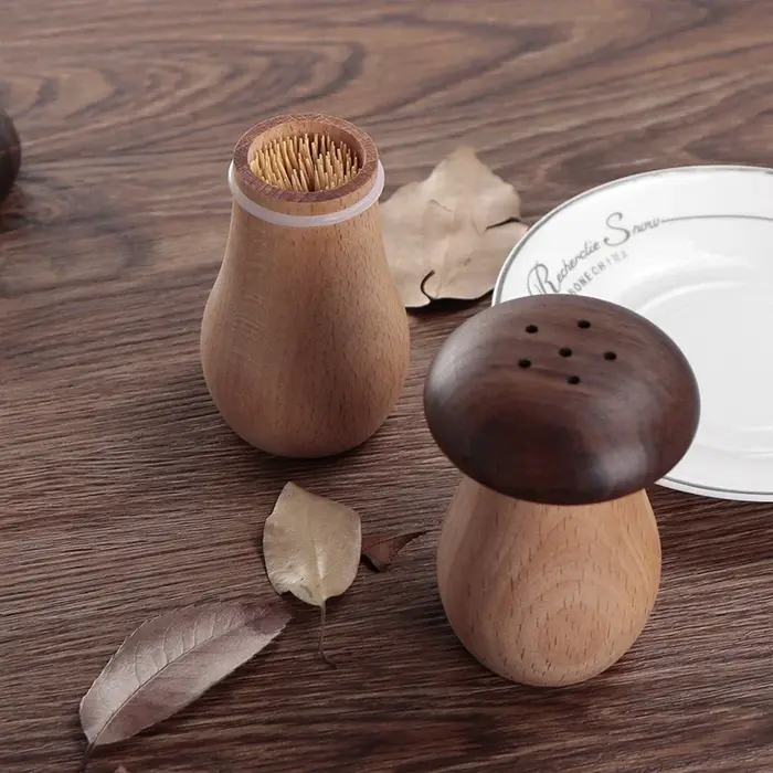 Boîte à cure-dents en forme de champignon avec une opération simple et une bague d'étanchéité qui n'a pas éteinte