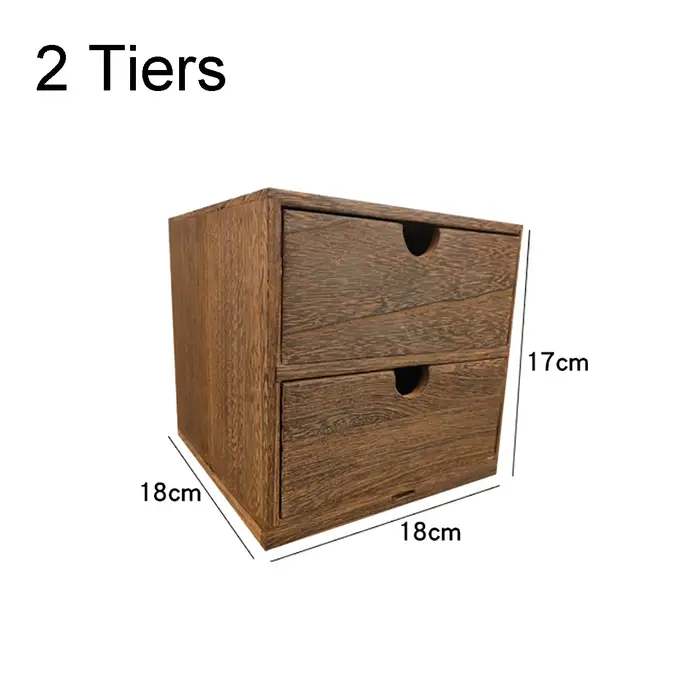 MELWooden-Petite boîte de rangement décorative, idéale pour le bureau