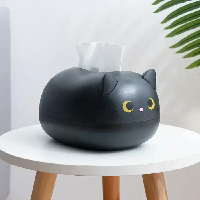 Boîte à mouchoirs en forme de chat Kawaii, boîte de rangement de serviettes de salon, conteneur de p