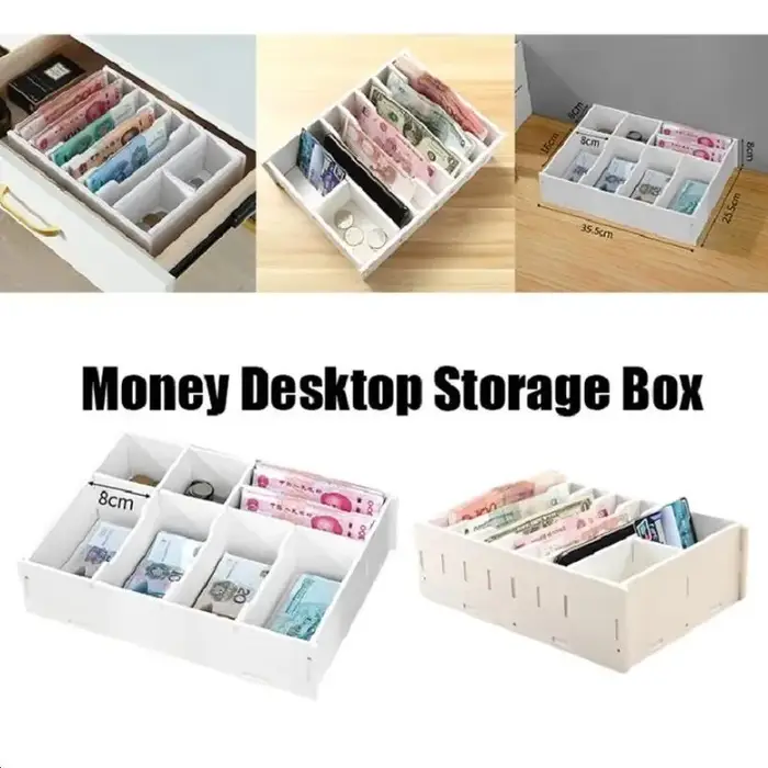 Boîte de rangement de bureau en PVC à 6/8 compartiments