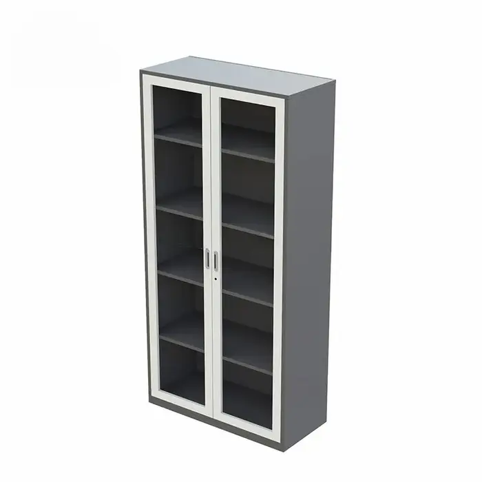 Armoire de classement moderne avec 4 étagères réglables ; armoire de classement en acier avec portes