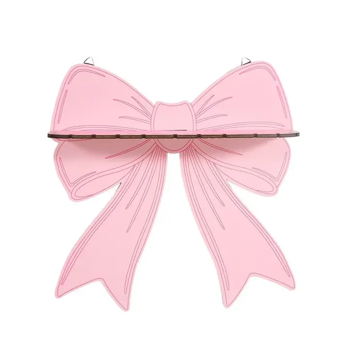 Étagère murale en bois avec nœud rose, support de rangement mural, décoration artistique exquise, dé