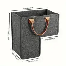 Grand panier d'échelle en feutre, panier de rangement Durable avec poignée en PU, sac fourre-tout de