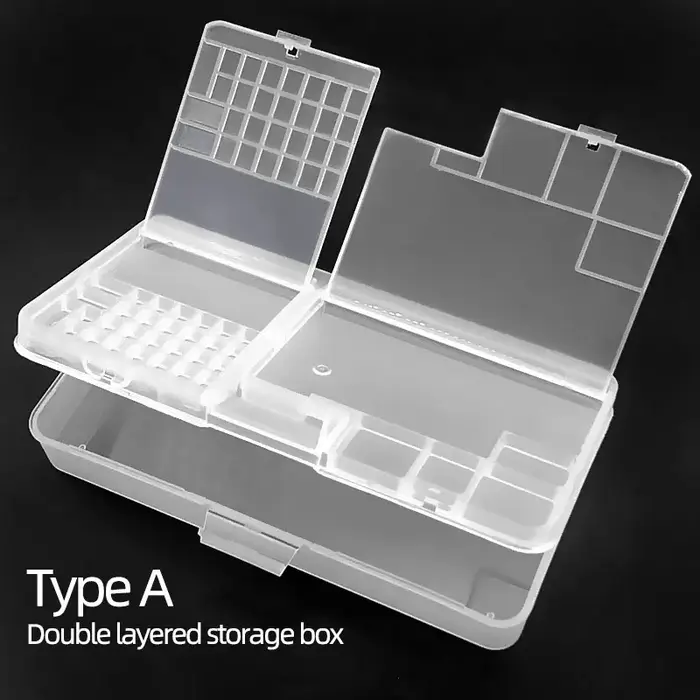 Boîte de rangement en plastique transparent pour petits accessoires à vis, composants électroniques,