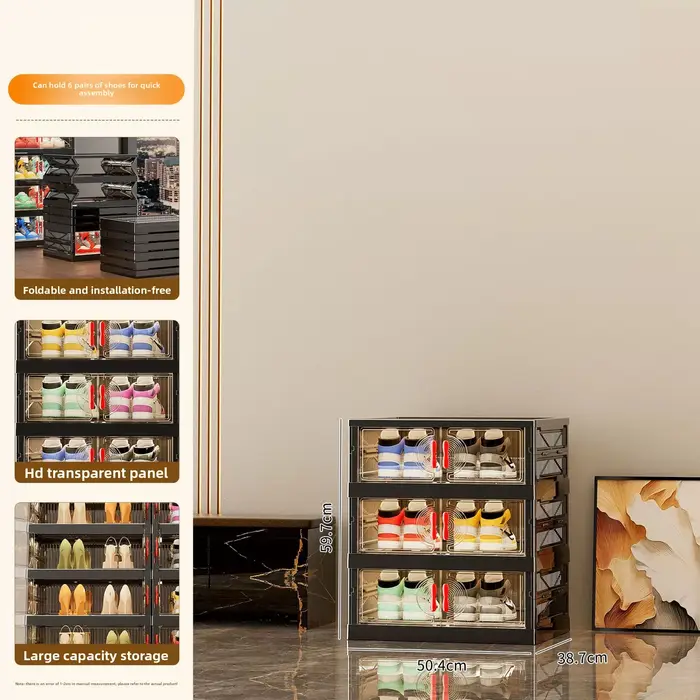 Armoire à chaussures de salon UVR, rangement multicouche, étagères pliantes de grande capacité, meub