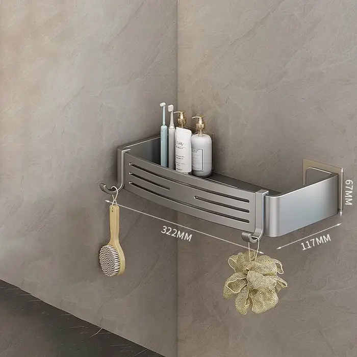 Étagère de salle de bain sans perçage, organisateurs suspendus, porte-serviettes, articles de toilet