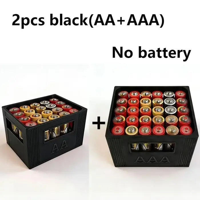 Boîte de rangement pour piles AAA/AA - Grande capacité, 30/20 compartiments, design empilable - Sans