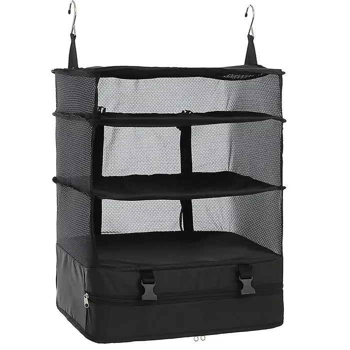 Organisateur de bagages de voyage, étagères de voyage portables, sac de valise à 3 étagères, Cube d'