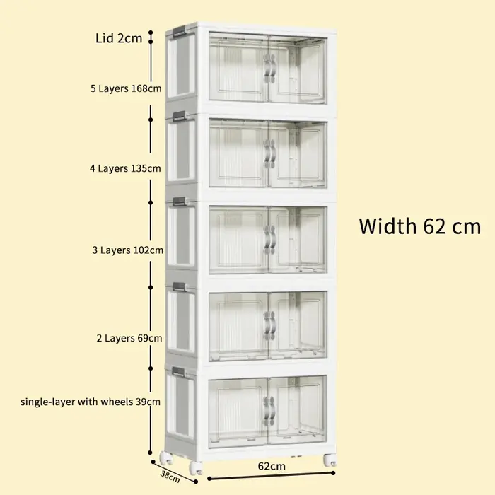Armoire portable pas chère, armoire pliable en plastique, armoire pliable pour vêtements et rangemen