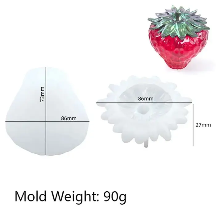 Boîte de rangement de fraises, ensemble de moules en Silicone, ornements de fruits, pot de bougie, m