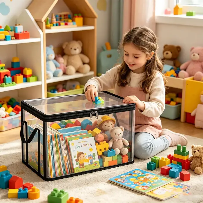 Boîtes de rangement empilables transparentes