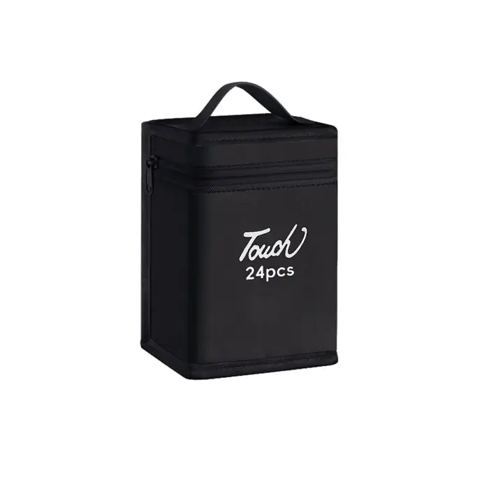 Sac de rangement pour stylos marqueurs de couleur noire, 12 à 168 points, fermeture à glissière, mar