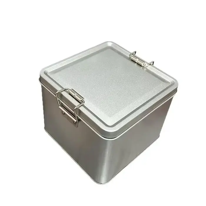 Boîte rectangulaire en métal, style ancien, pour rangement et emballage de gâteaux, durable avec cou