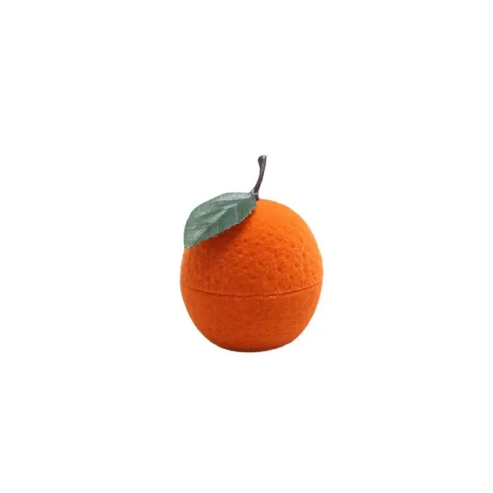 Boîte à bagues orange anti-poussière, boîte à bijoux mignonne et populaire en velours, boîte à bijou