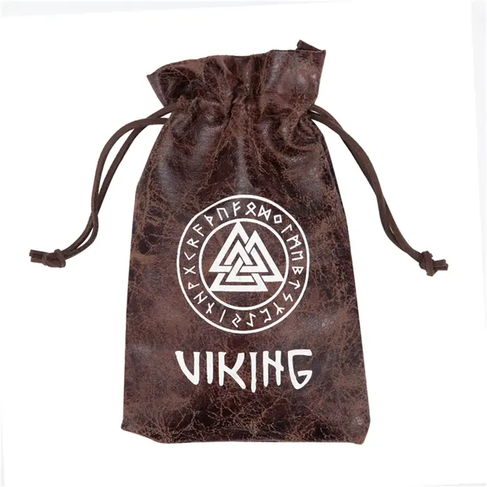 Boîtes en bois naturel Viking, sacs rétro en cuir PU, emballage de bijoux de luxe, boîte de rangemen