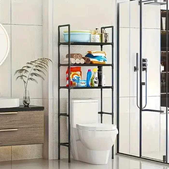 Étagère de rangement pour toilettes, cuisine, salle de bain, étagère de rangement sur pied pour toil