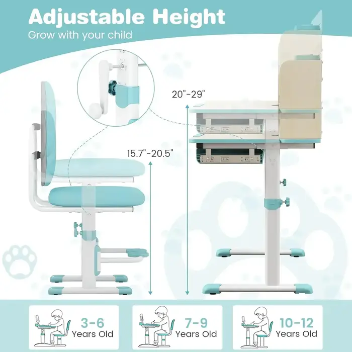 Un ensemble de bureau et de chaises pour enfants