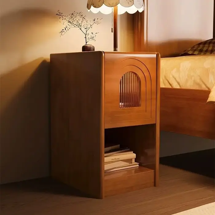 Table De chevet Vintage française avec rangement