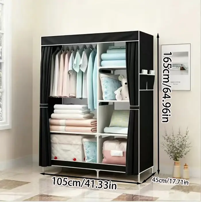 Armoire anti-poussière, porte-manteau, armoire simple robuste et durable, armoire en tissu anti-pous