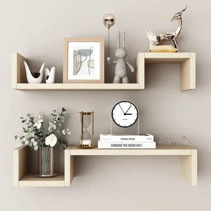 Étagères murales pour salon et chambre, avec des designs de grille simples, librement combinables et créatifs