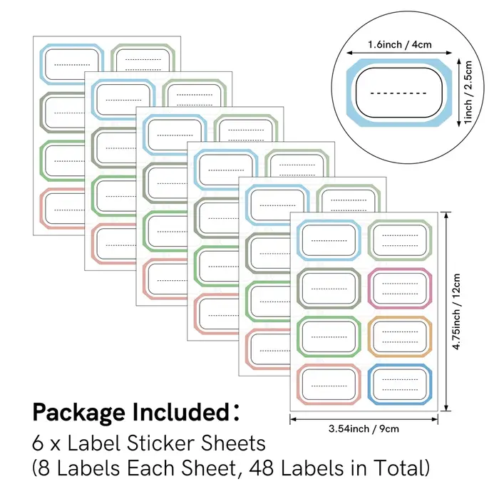 Enveloppes de rangement en plastique avec étiquettes colorées, autocollants pour organiser les matri